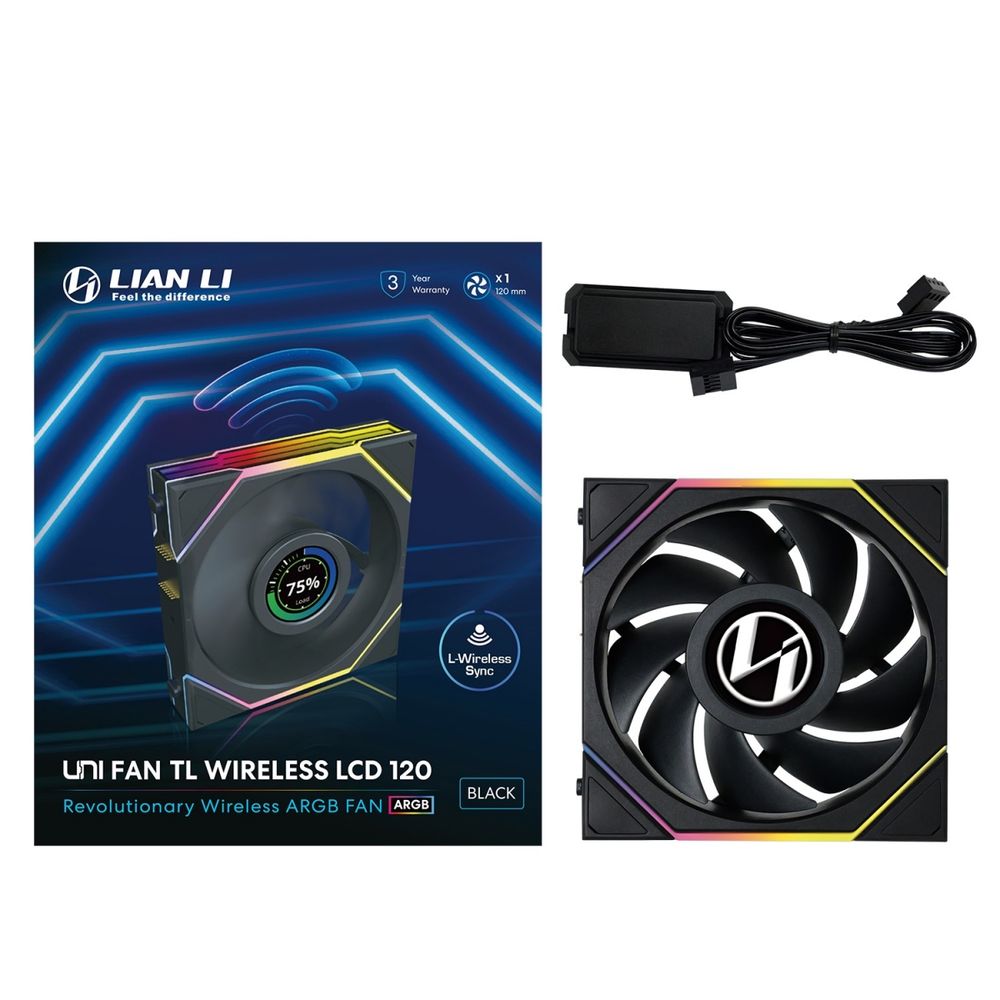 取寄せ商品：納期要確認】 Lian Li UNI FAN TL WIRELESS LCD 120 BK
