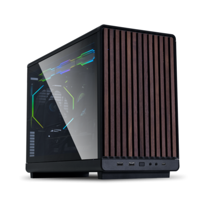 Lian Li A3-mATX Wood Edition BLACK �������饹�����ɥѥͥ����