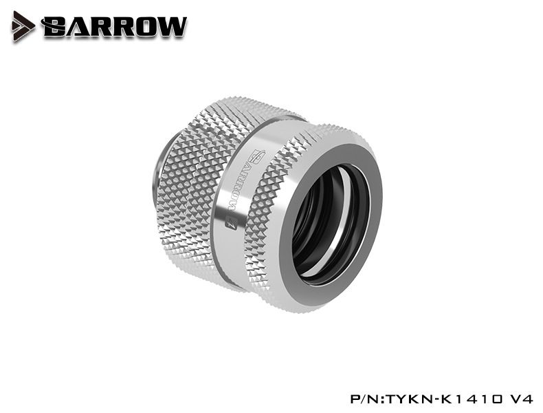 Barrow Compression Fitting - 14mm OD Rigid Tubing Silver