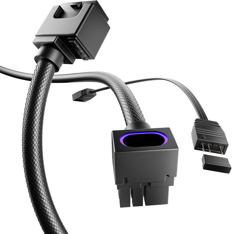 ASIAHORSE Hydrus ARGB PSU Extension Cable 8PIN-GPU Type-B 30CM Black