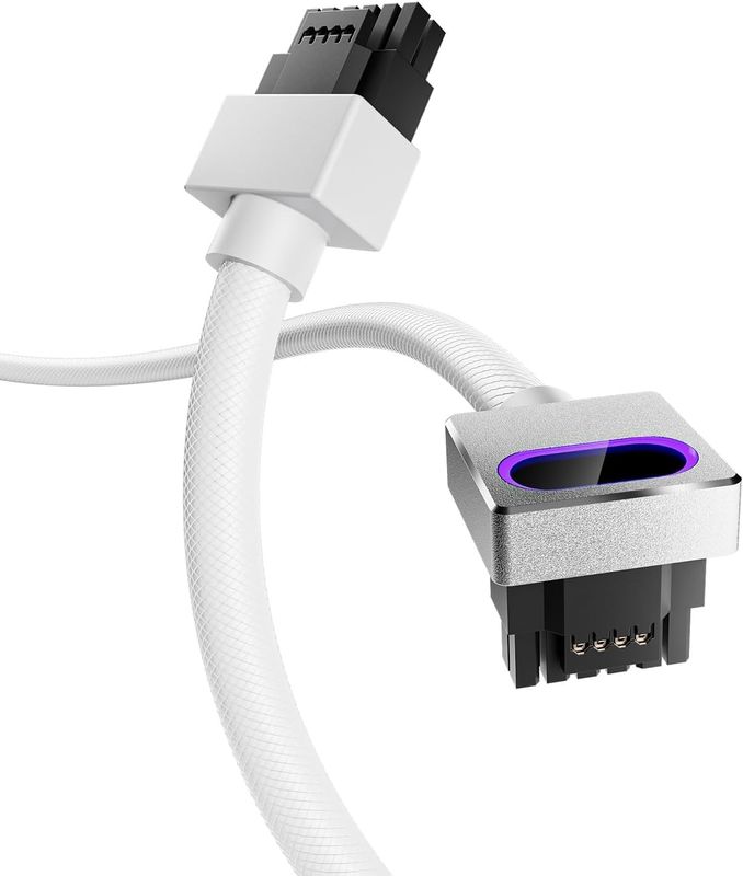 ASIAHORSE Hydrus ARGB PSU Extension Cable 16PIN-GPU Type-A 50CM White