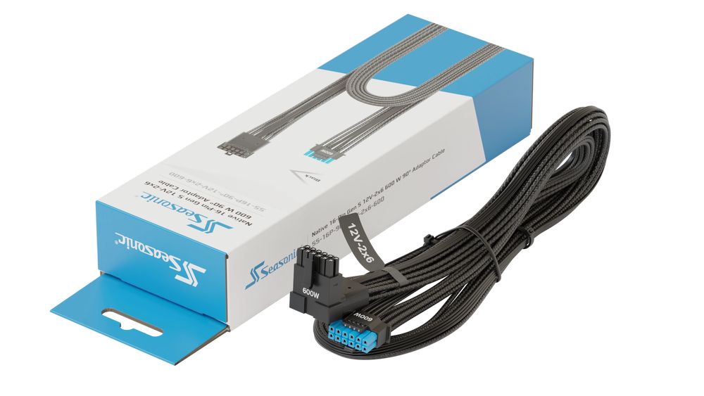 Seasonic Native 12V-2x6 90° Cable Black | PCパーツ,電源/ケーブル