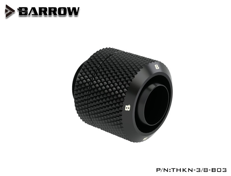 Barrow Compression Fitting (ID3/8-OD1/2) Soft Tubing Black (THKN-3/8-B03)
