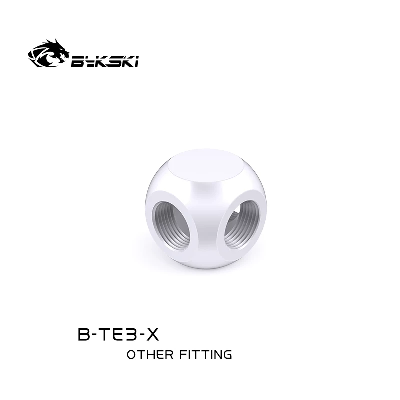 �ڥ����ȥ�å��ò��� Bykski Female 3-Way T Adapter Block White