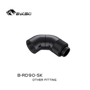 �ڥ����ȥ�å��ò��� Bykski G1/4 Male to Female 90 Degree Double Rotary Elbow Fitting - Black