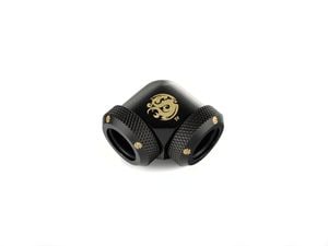 �ڥ����ȥ�å��ò��� Bitspower Carbon Black Enhance 90-Degree Dual Multi-Link Adapter For OD 12MM