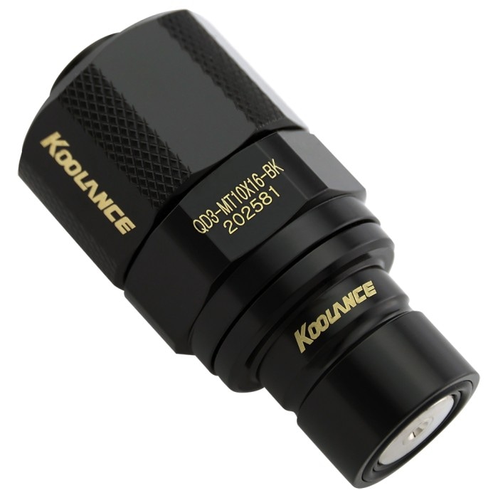 KOOLANCE QD3-MT10X16-BK QD3 Male Quick Disconnect 10mm x 16mm (3/8in x 5/8in) Black
