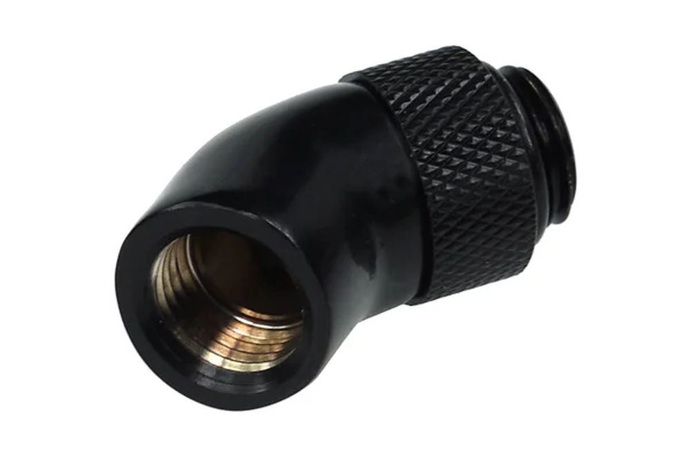 �ڥ����ȥ�å��ò��� ACool HF angle adapter 45�� - rotatable - G1/4 AG to G1/4 IG - Deep Black