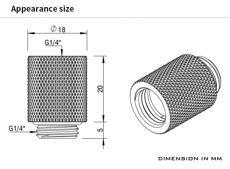 BARROW Male to Female Extender - 20mm Gold