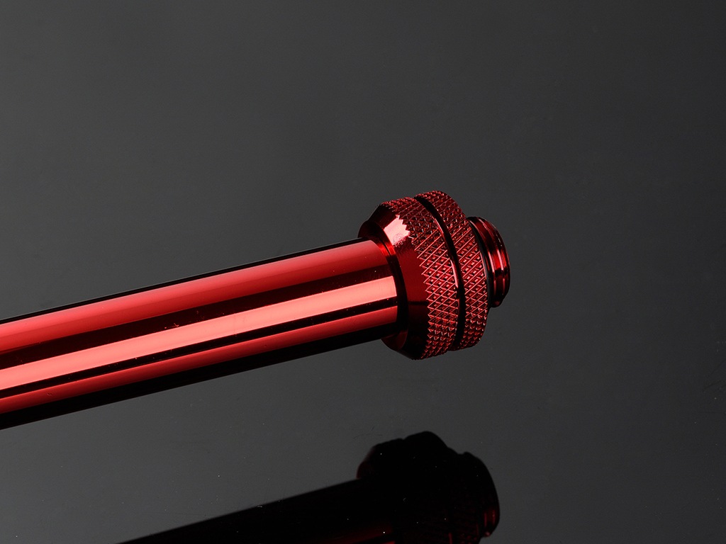 Bitspower None Chamfer Brass Hard Tubing OD14MM Deep Red - Length 500 MM