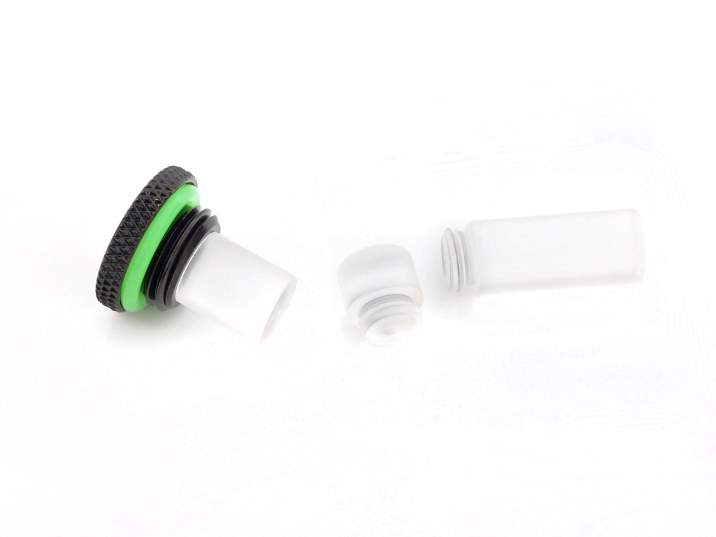 Bitspower G1/4" Matt Black Low-Profile Stop Fitting V2