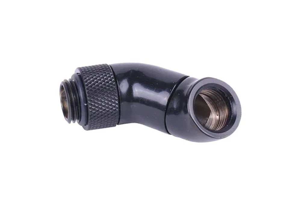 �ڥ����ȥ�å��ò��� ACool angle adapter double 45�� revolvable G1/4'' outer thread to G1/4'' inner thread - deep black