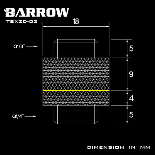 BARROW G1/4" Rotary Male to Male  Extender Black