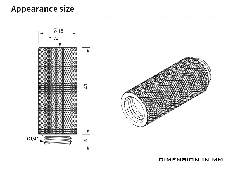 BARROW Male to Female Extender - 40mm Gold