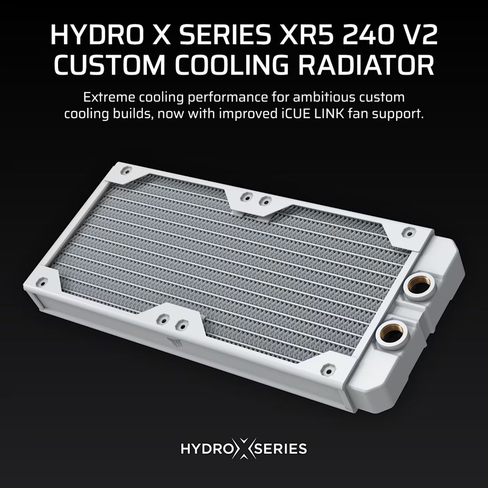 ��CORSAIR����������䥹�ڥ���륻���� 12/12��1/12���� CORSAIR Hydro X Series XR5 240 V2 Custom Cooling Radiator - White