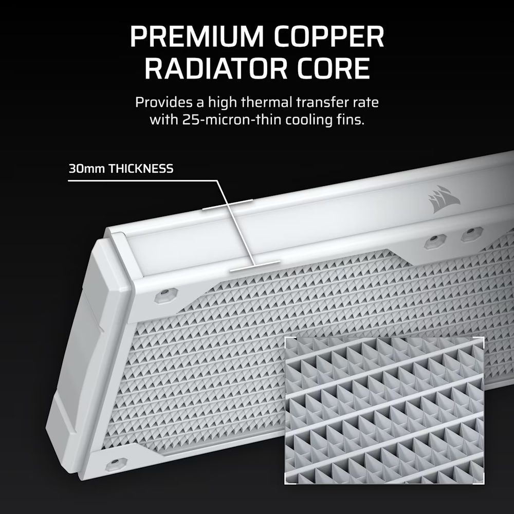 ��CORSAIR����������䥹�ڥ���륻���� 12/12��1/12���� CORSAIR Hydro X Series XR5 240 V2 Custom Cooling Radiator - White