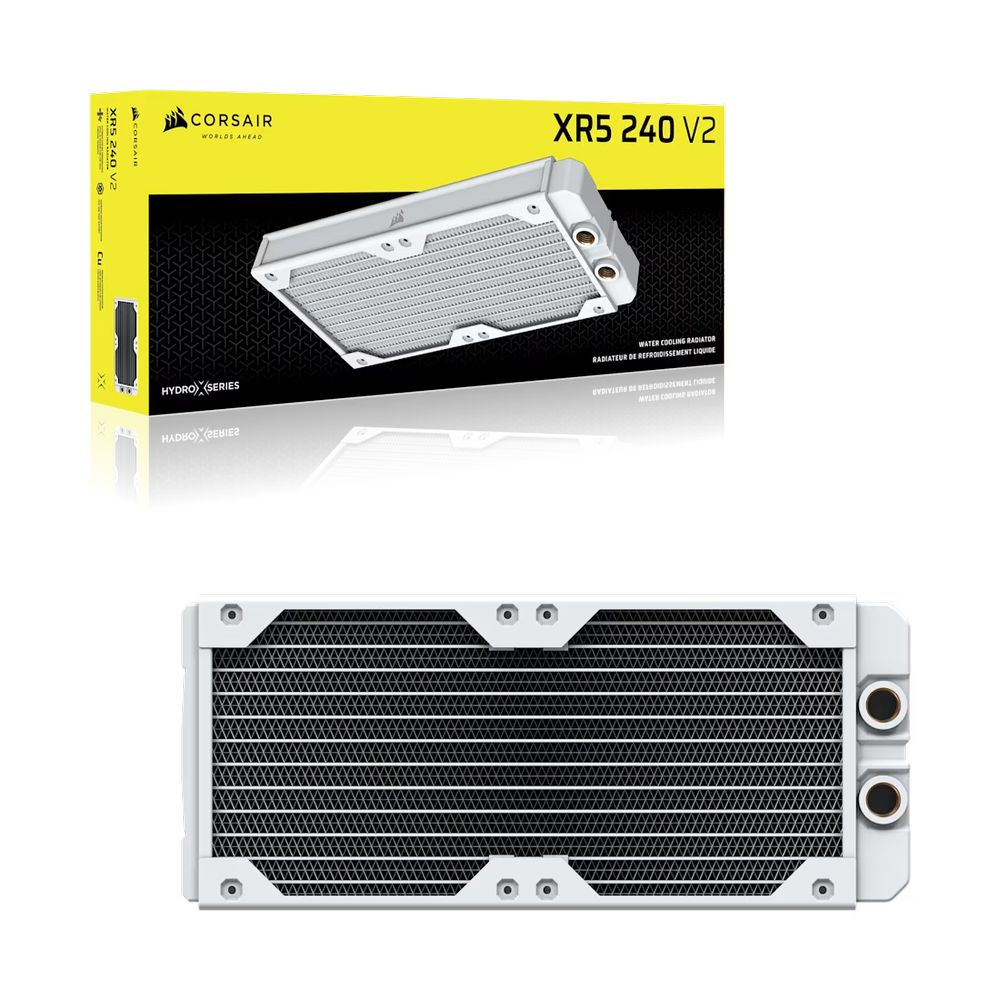 ��CORSAIR����������䥹�ڥ���륻���� 12/12��1/12���� CORSAIR Hydro X Series XR5 240 V2 Custom Cooling Radiator - White