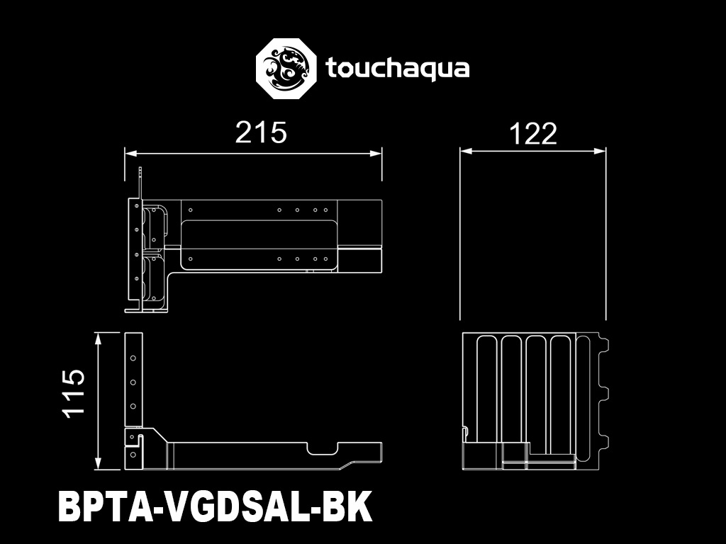 Bitspower Touchaqua Dual VGA Vertical Support