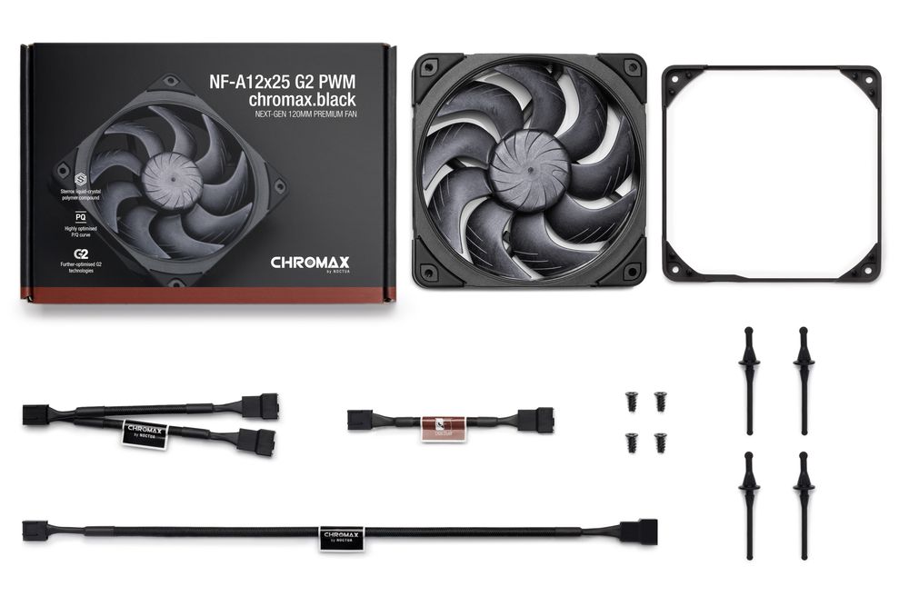 Noctua NF-A12x25 G2 PWM chromax.black | PCパーツ,ファン類,12cm