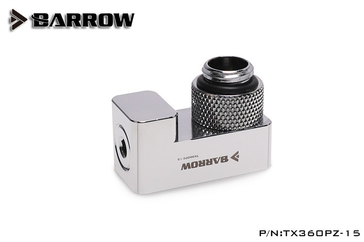 BARROW G1/4' 360rotation offset adapter 15mm Shiny silver