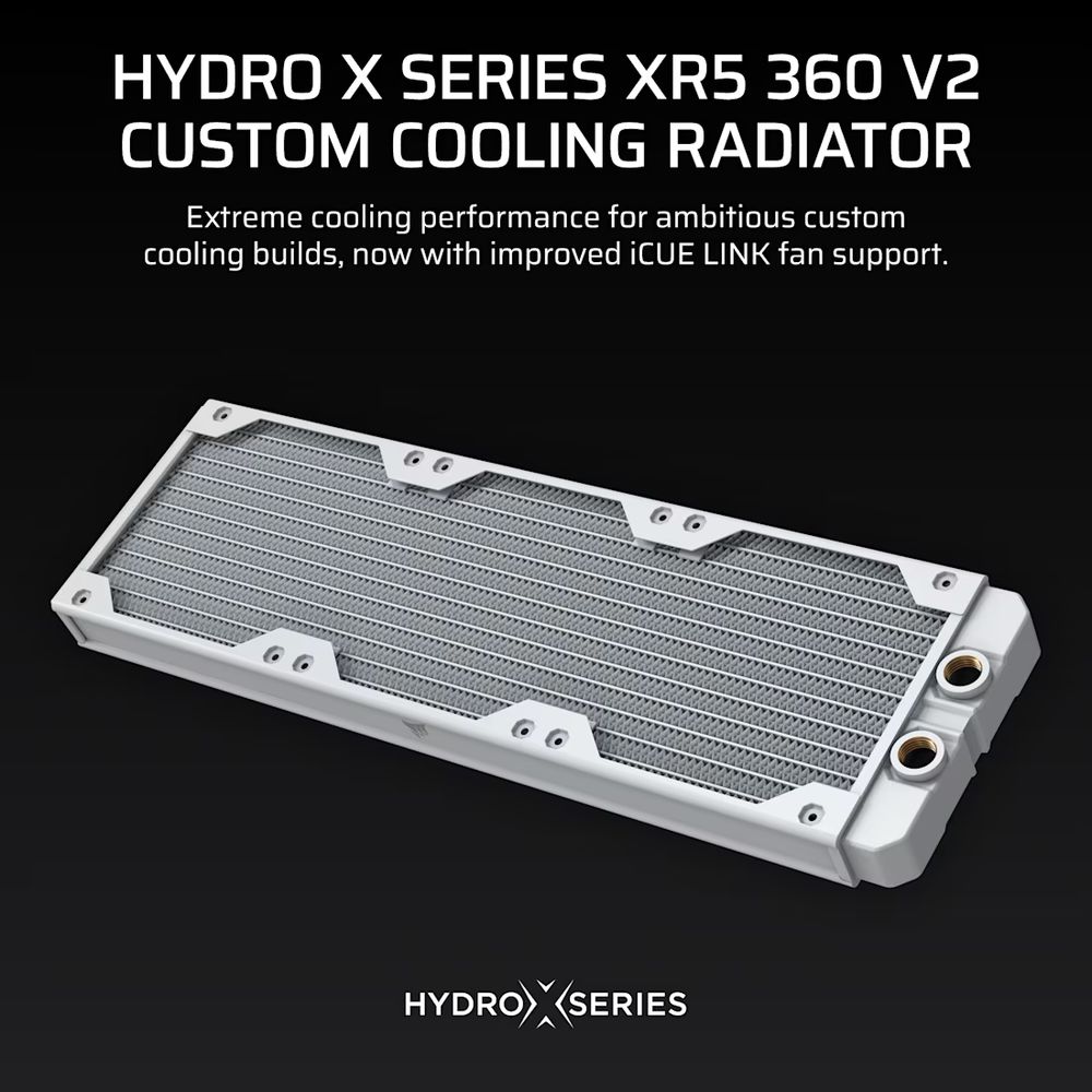 ��CORSAIR����������䥹�ڥ���륻���� 12/12��1/12���� CORSAIR Hydro X Series XR5 360 V2 Custom Cooling Radiator - White