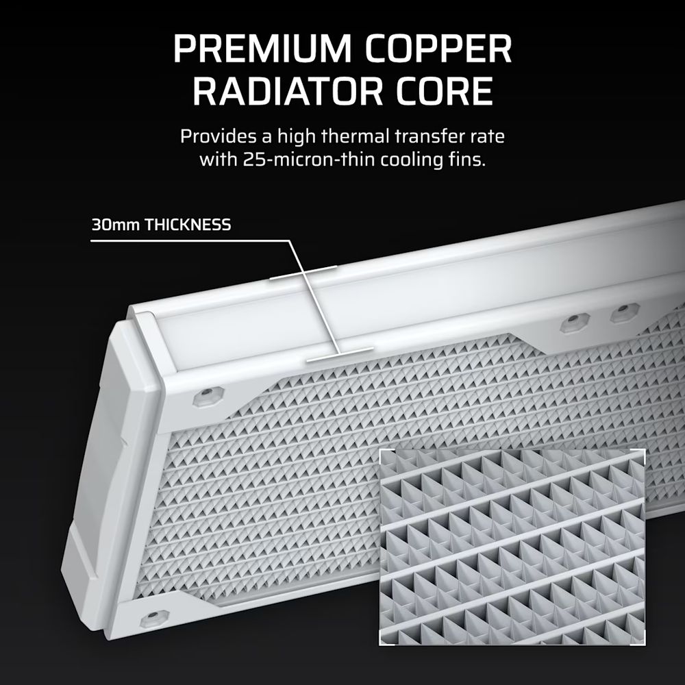 ��CORSAIR����������䥹�ڥ���륻���� 12/12��1/12���� CORSAIR Hydro X Series XR5 360 V2 Custom Cooling Radiator - White