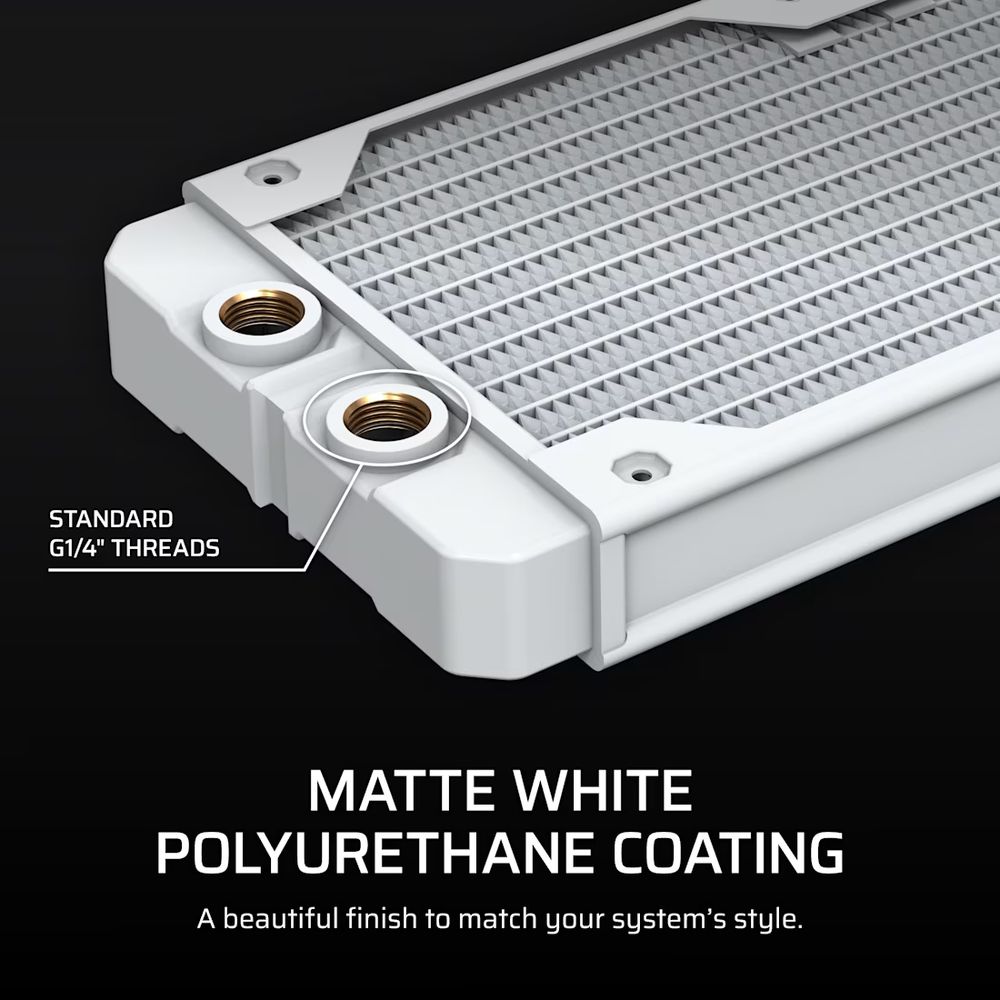 ��CORSAIR����������䥹�ڥ���륻���� 12/12��1/12���� CORSAIR Hydro X Series XR5 360 V2 Custom Cooling Radiator - White