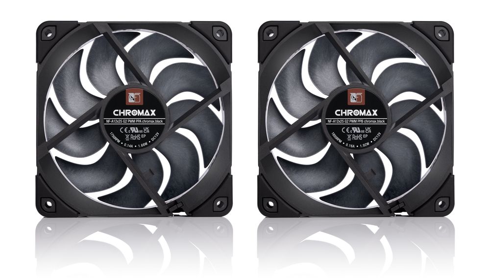 Noctua NF-A12x25 G2 PWM Sx2-PP chromax.black | PCパーツ,ファン類