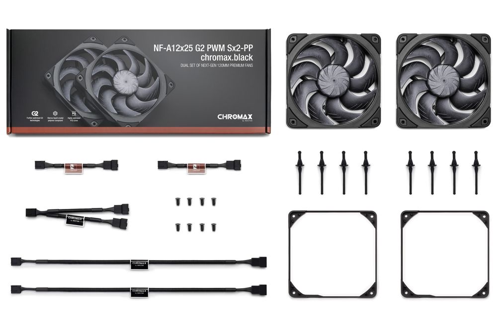 Noctua NF-A12x25 G2 PWM Sx2-PP chromax.black