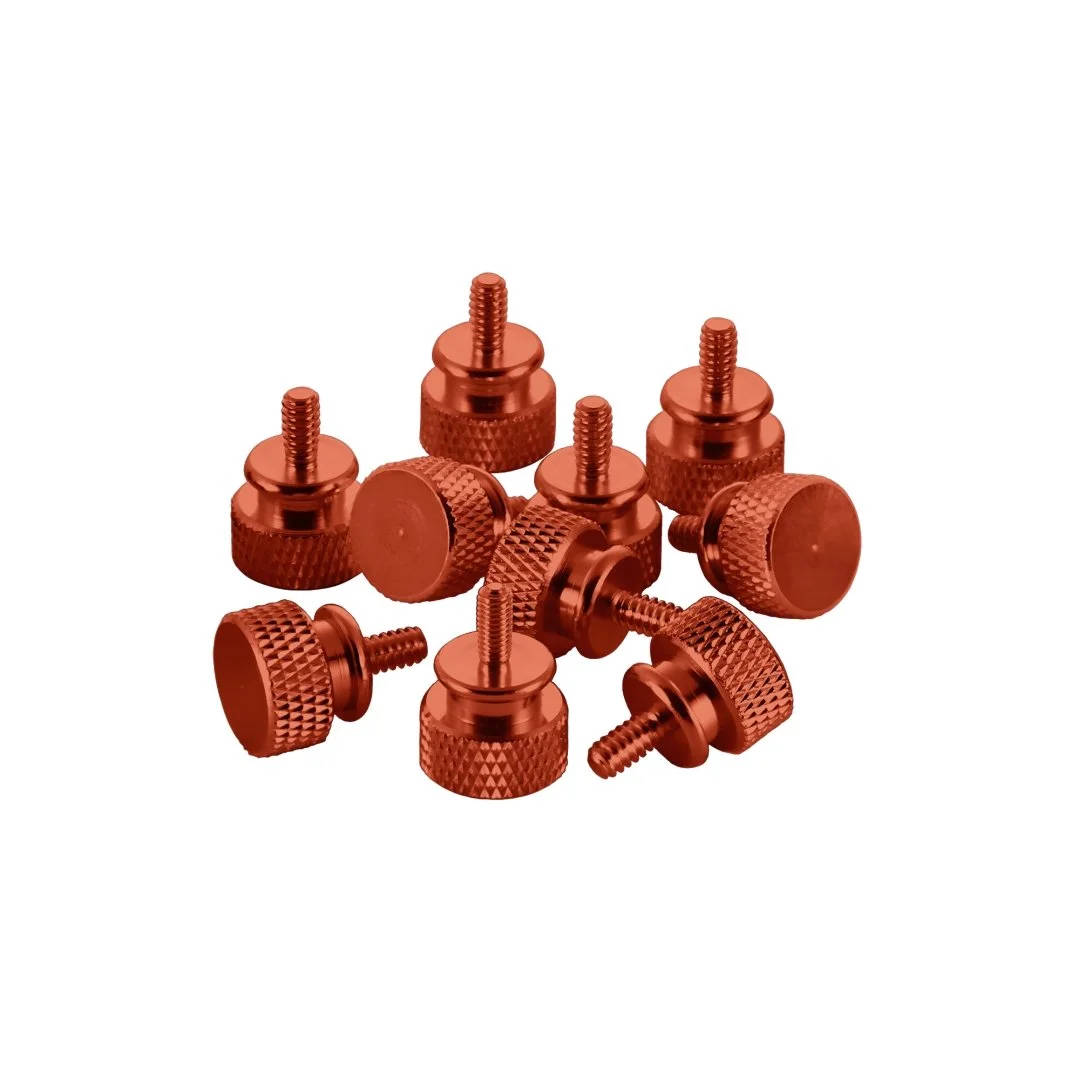 CableMod Anodized Aluminum Thumbscrews - UNC 6-32 - ORANGE (CM-ATS-C632-10-O-R)