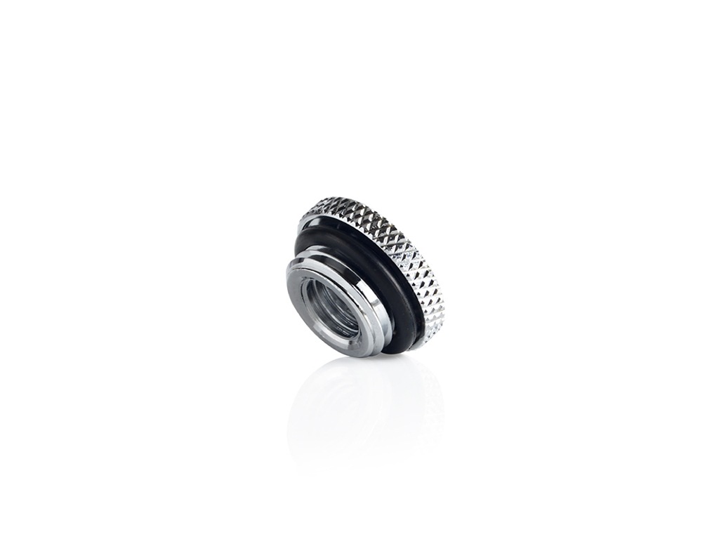 Bitspower G1/4" Silver Shining Low-Profile Stop Fitting V2