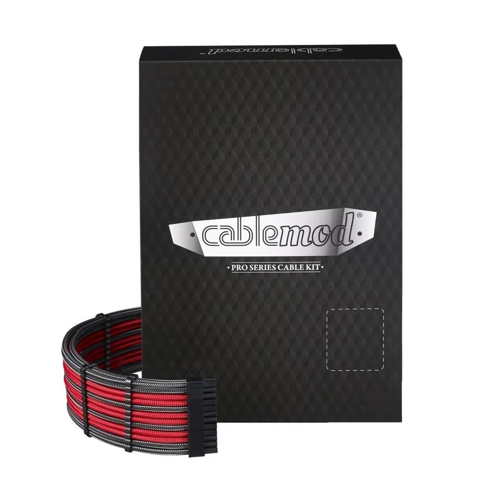 CableMod RT-Series PRO ModMesh Cable Kit for ASUS and Seasonic - CARBON / RED (CM-PRTS-FKIT-NKCR-R)