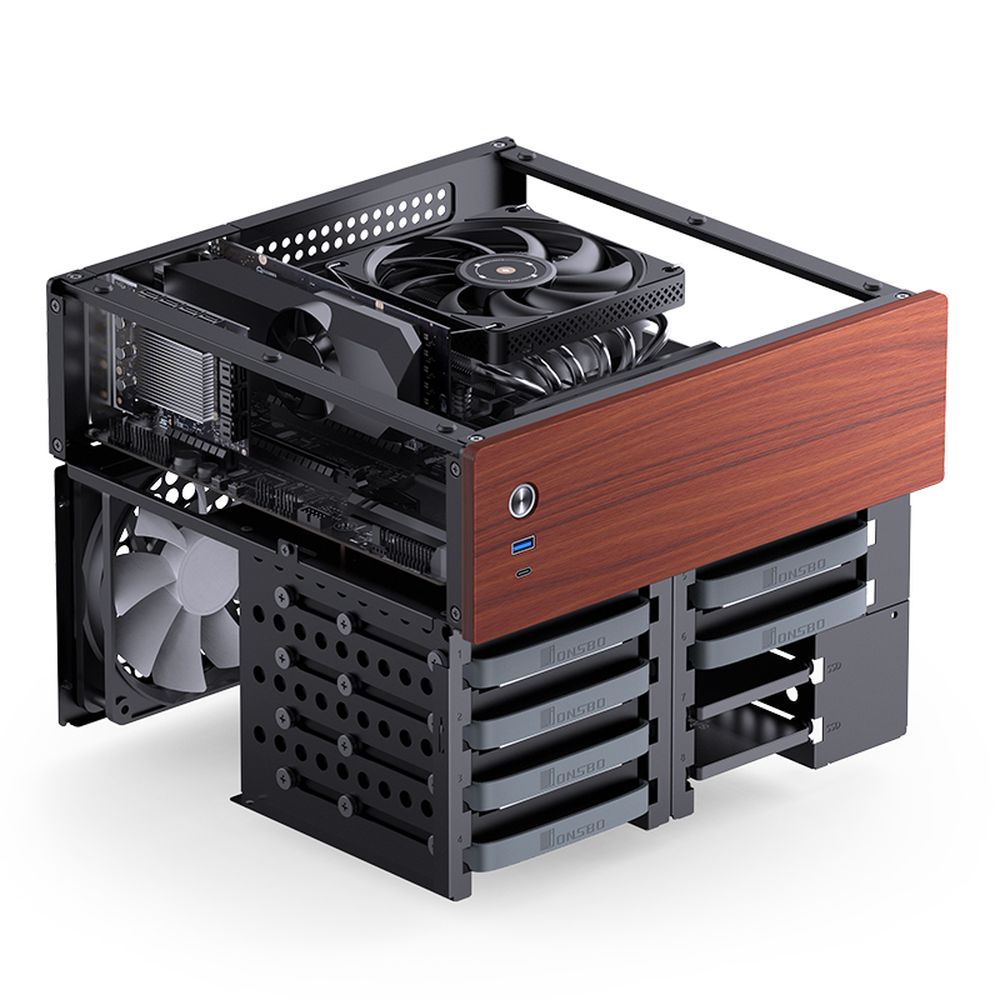 jhon4ケース Jonsbo N4 Black | PCパーツ,PCケース,Micro-ATX対応ケース