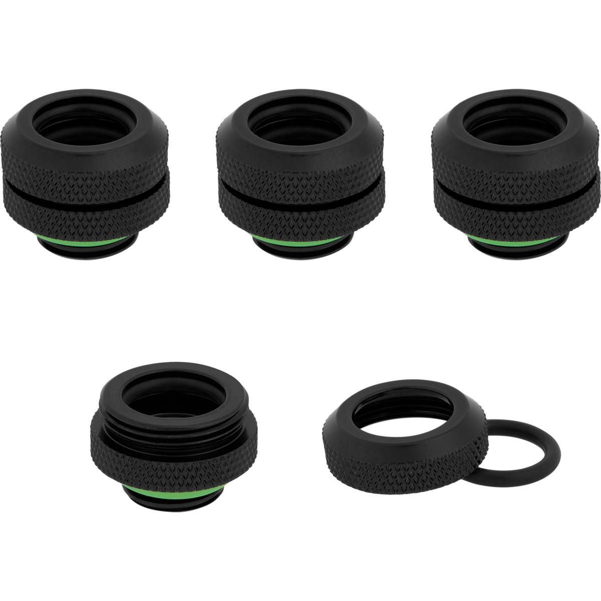 CORSAIR Hydro X Series XF Hardline 12mm OD Fitting Four Pack - Black