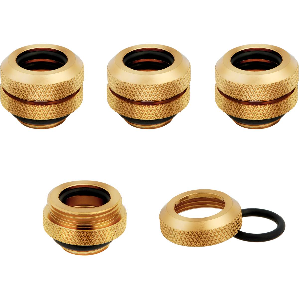 CORSAIR Hydro X Series XF Hardline 12mm OD Fitting Four Pack - Gold