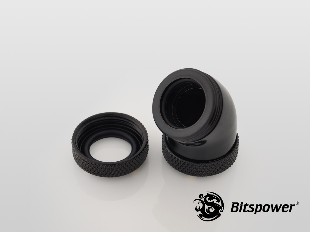 Bitspower Matt Black Enhance 45-Degree Dual Multi-Link Adapter For OD 12MM