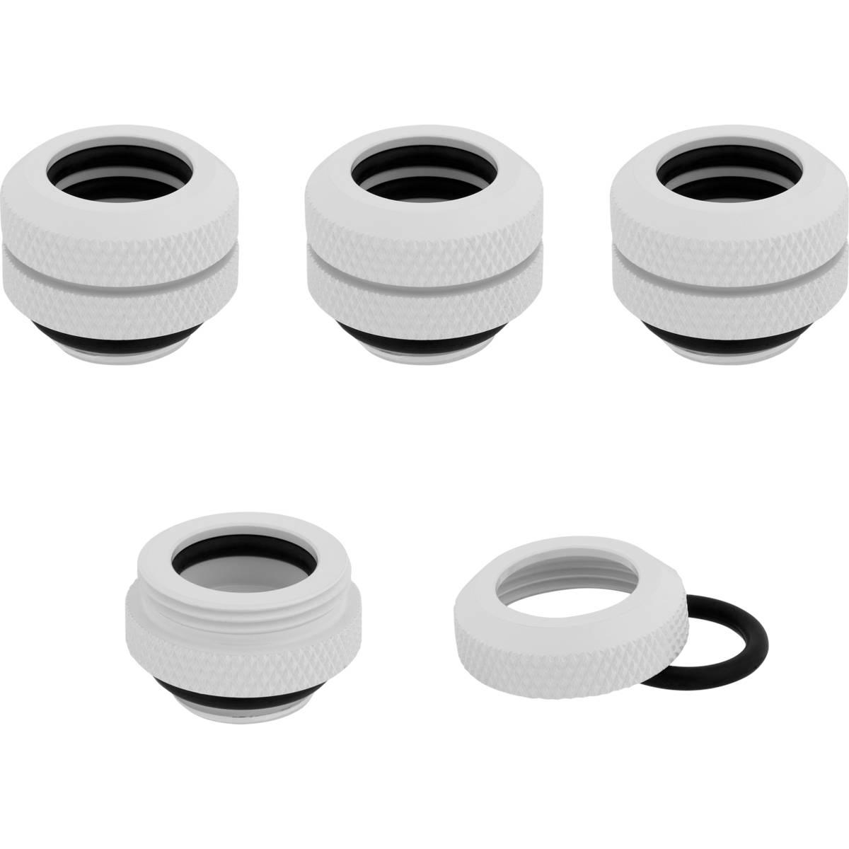 CORSAIR Hydro X Series XF Hardline 12mm OD Fitting Four Pack - White