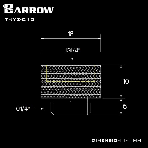 BARROW Male to Female Extender - 10mm Gold