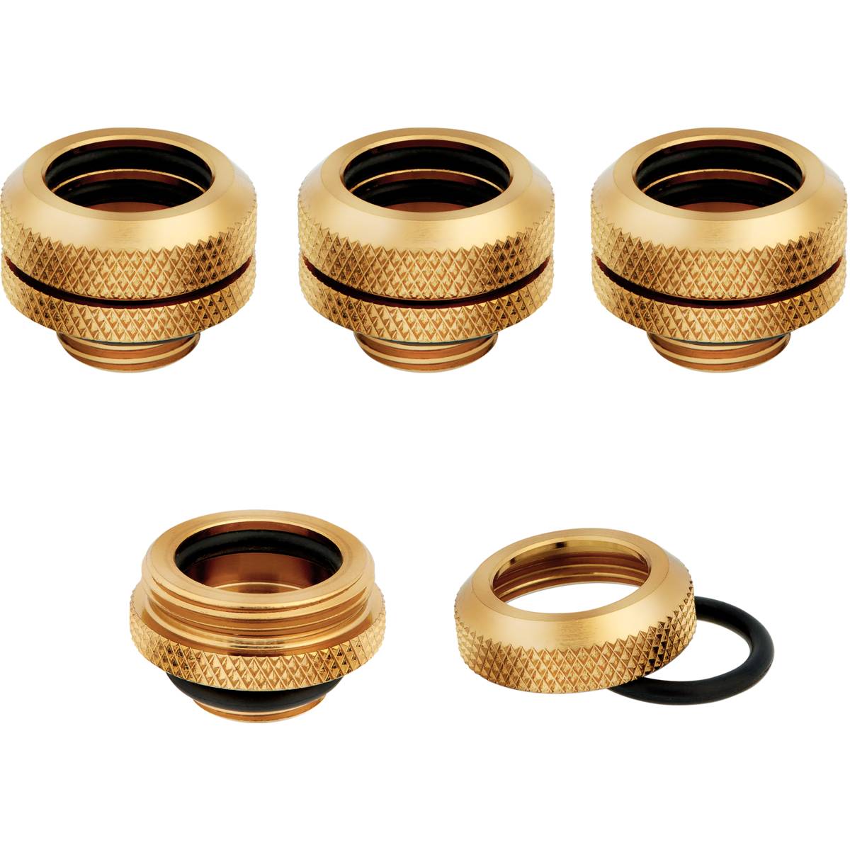 �ڼ�󤻾��ʡ�Ǽ���׳�ǧ�� CORSAIR Hydro X Series XF Hardline 14mm OD Fitting Four Pack - Gold