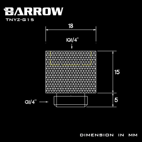 BARROW Male to Female Extender - 15mm Gold