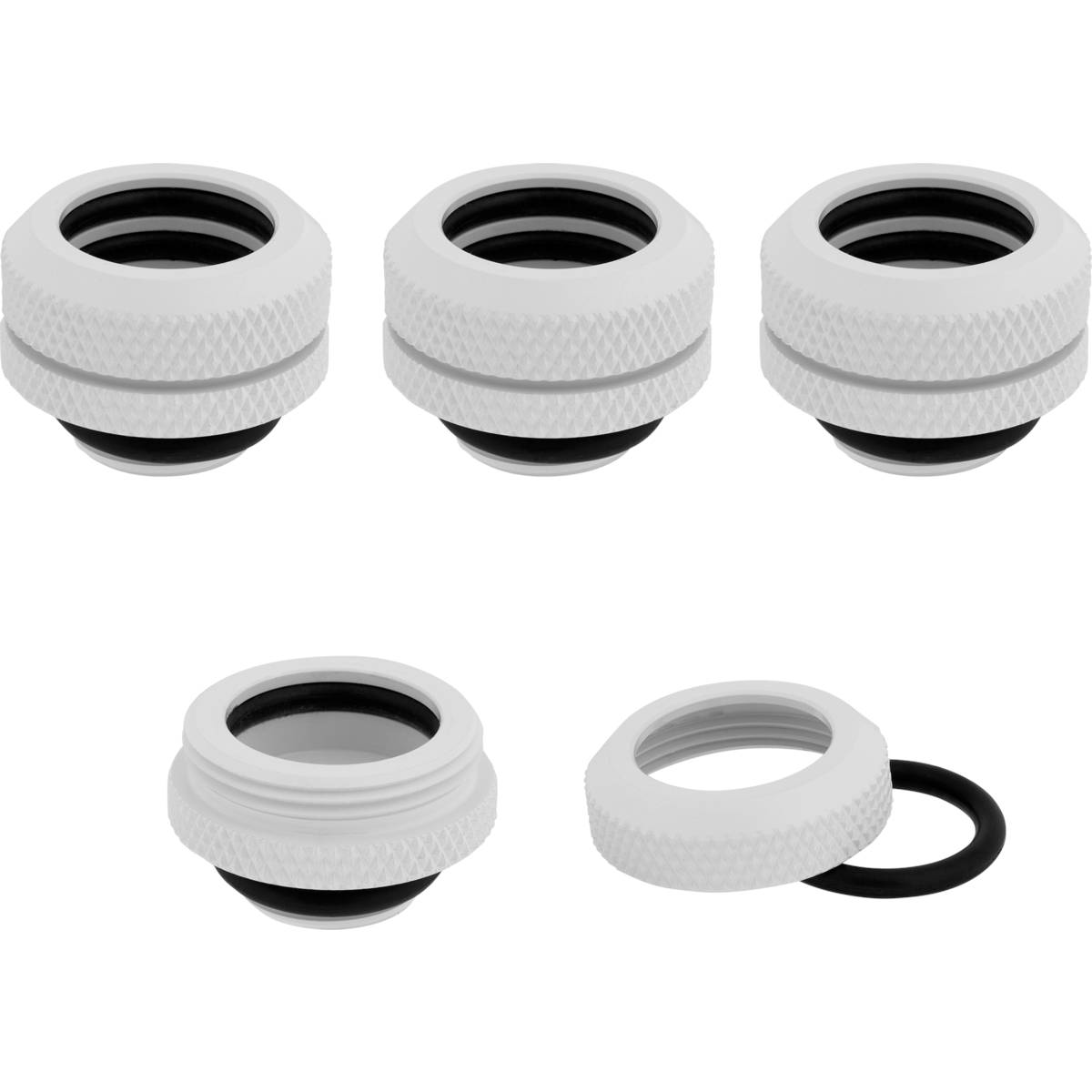 CORSAIR Hydro X Series XF Hardline 14mm OD Fitting Four Pack - White