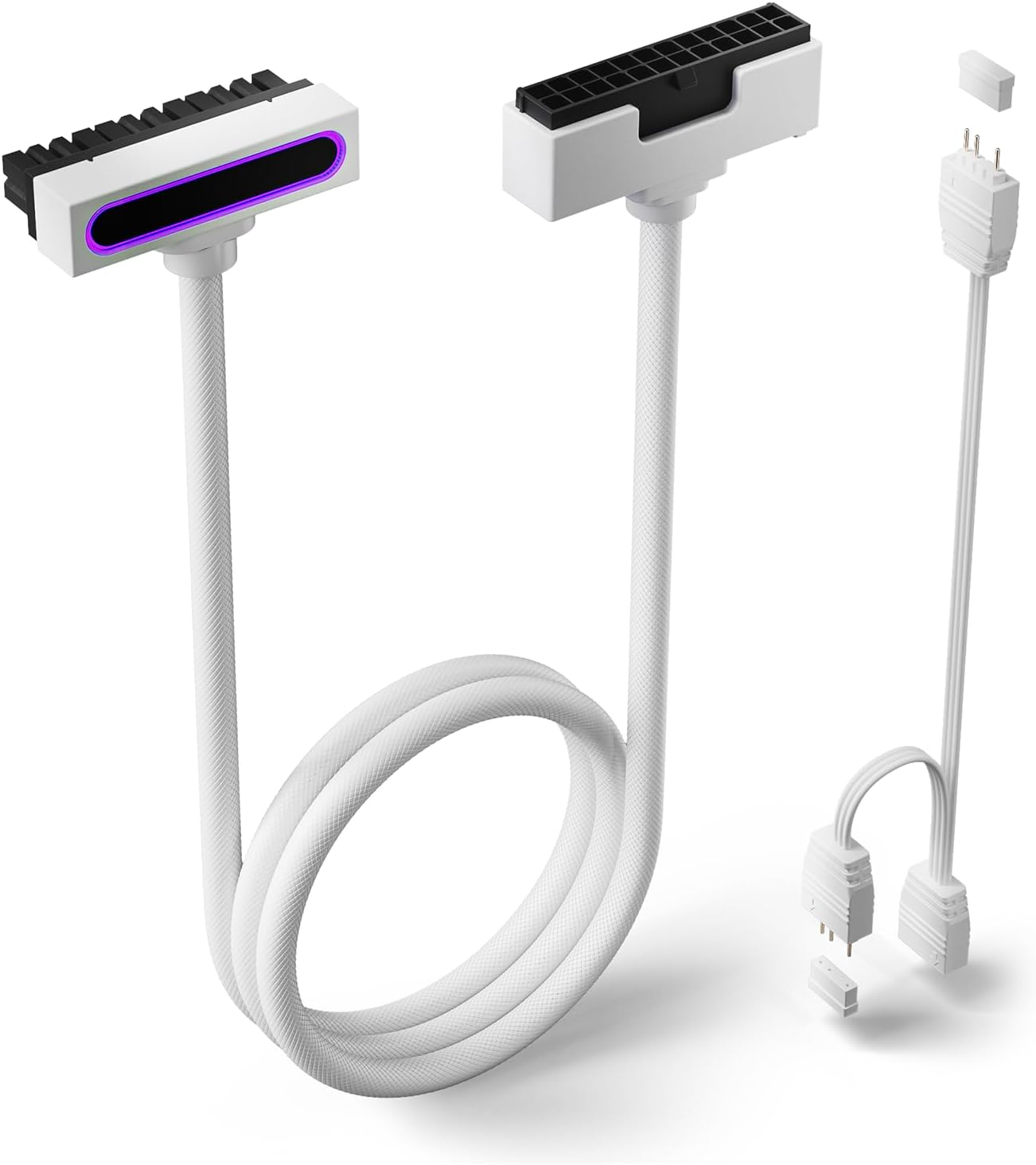 ASIAHORSE Hydrus ARGB PSU Extension Cable 24PIN 30CM White