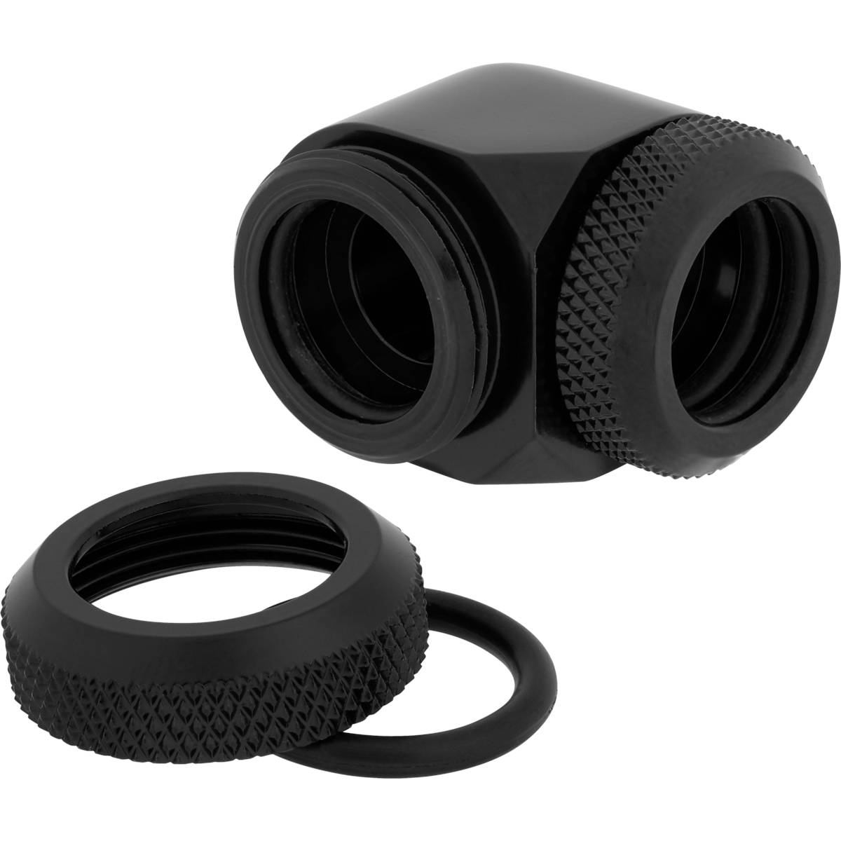 CORSAIR Hydro X Series XF Hardline 90�� 14mm OD Fitting Twin Pack - Black