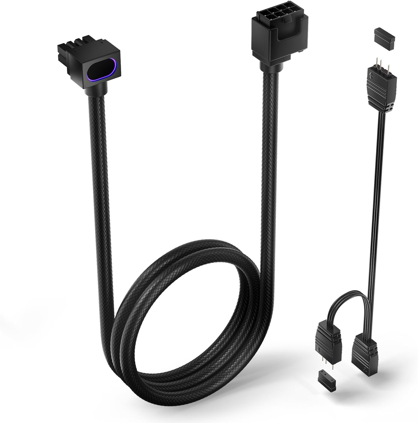 ASIAHORSE Hydrus ARGB PSU Extension Cable 8PIN-CPU 30CM Black