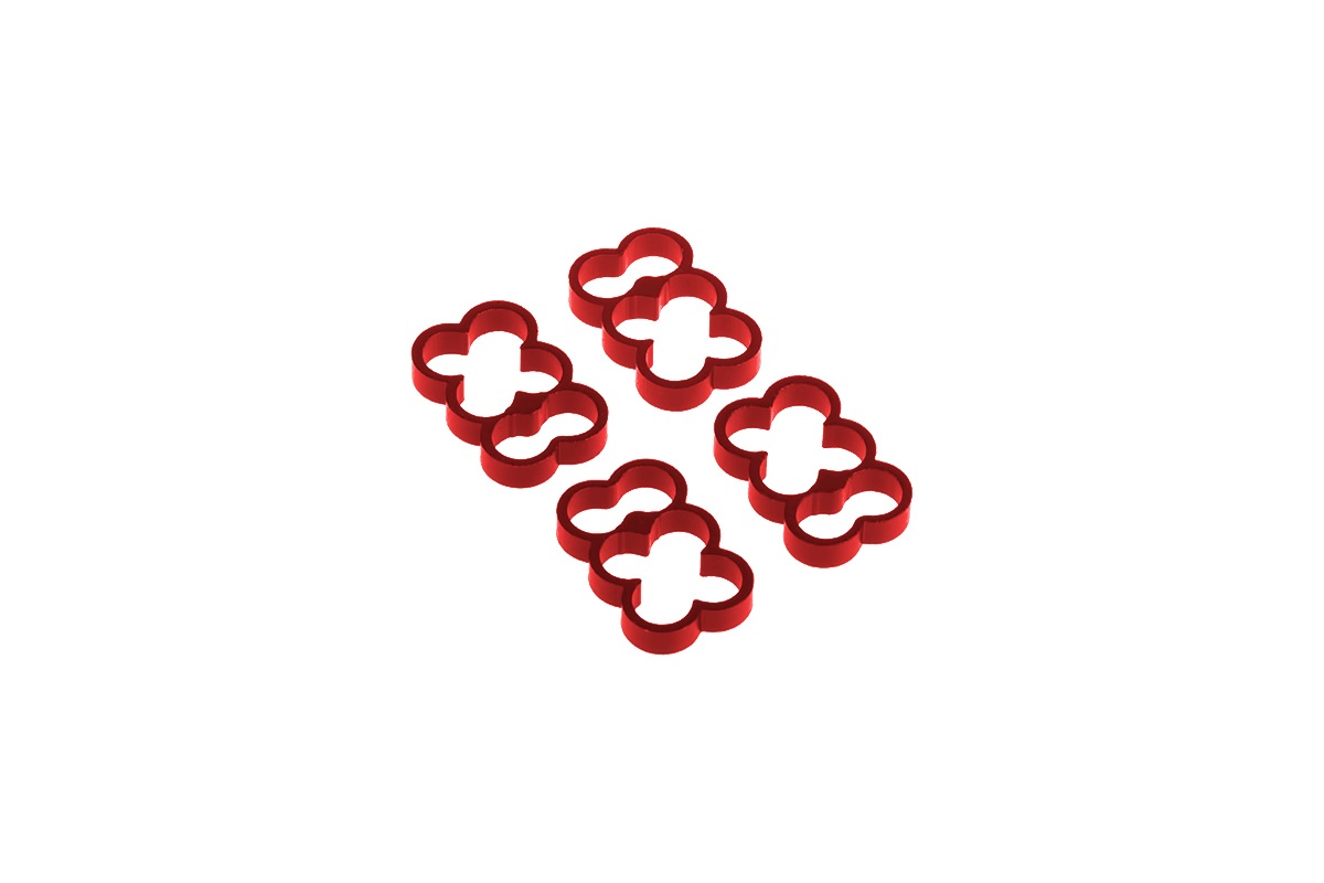 ACool Eiskamm Alu X6 - 4mm red - 4 pcs