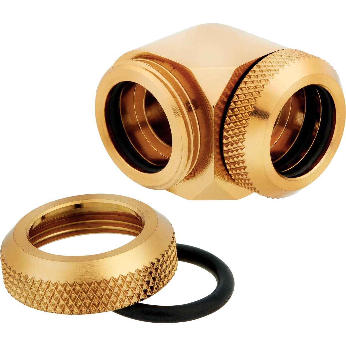 CORSAIR Hydro X Series XF Hardline 90�� 14mm OD Fitting Twin Pack - Gold