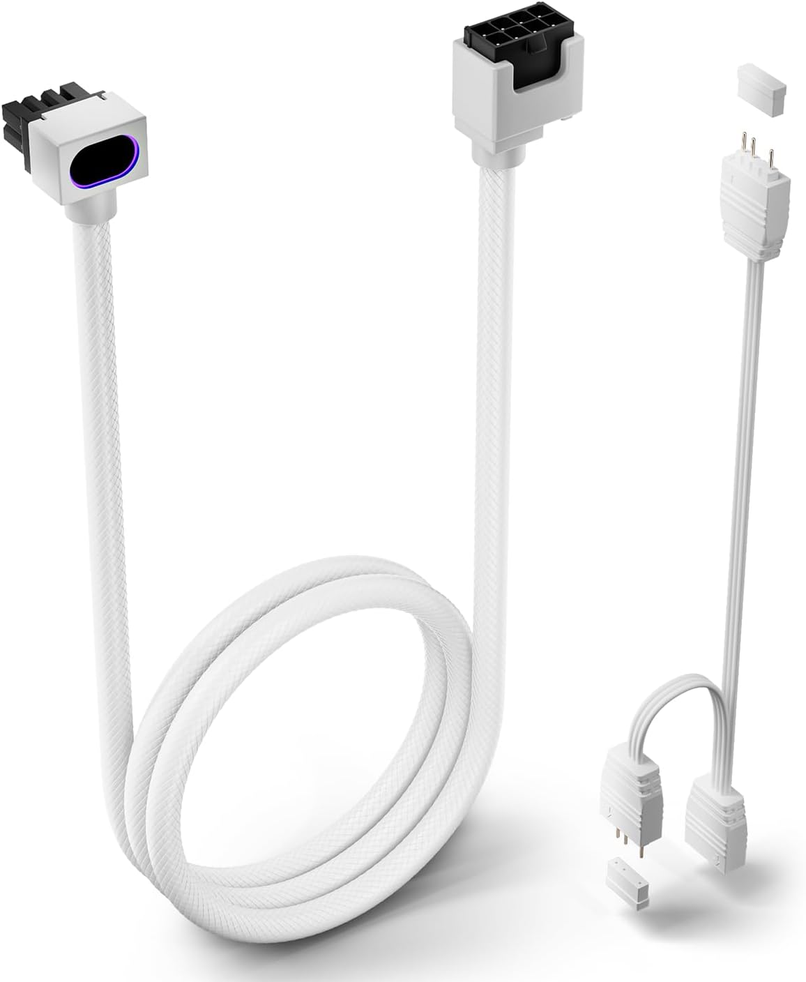 ASIAHORSE Hydrus ARGB PSU Extension Cable 8PIN-CPU 30CM White