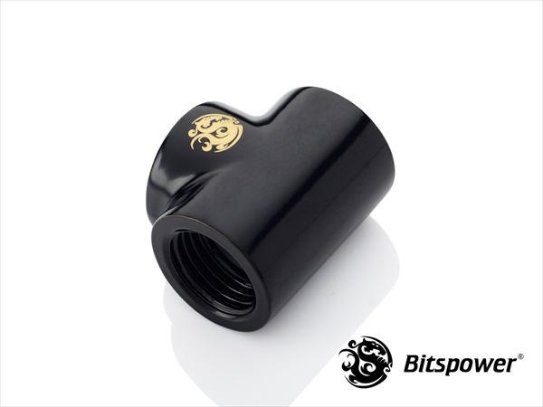 Bitspower Matt Black T-Block With Triple IG1/4"