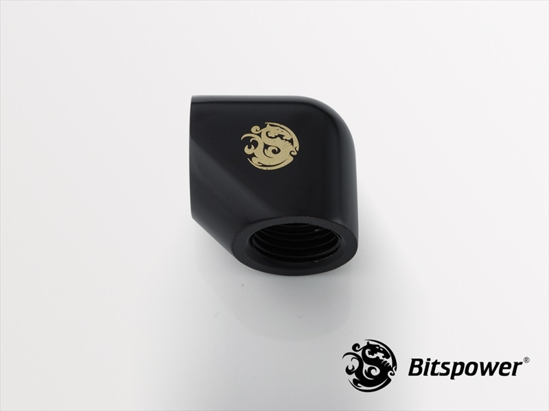 Bitspower Matt Black 90-Degree With Dual Inner G1/4" Extender