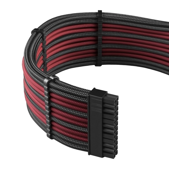 CableMod PRO ModMesh C-Series RMi & RMx Cable Kit - BLACK / BLOOD RED (CM-PCSR-FKIT-NKKBR-R)